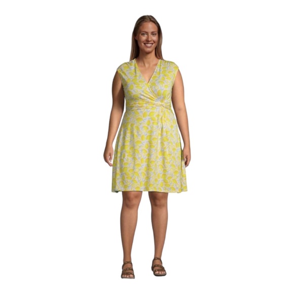 Lands' End Women's Cotton Modal Jersey Fit and Flare Dress Womens Plus 3x - Picture 2 of 10
